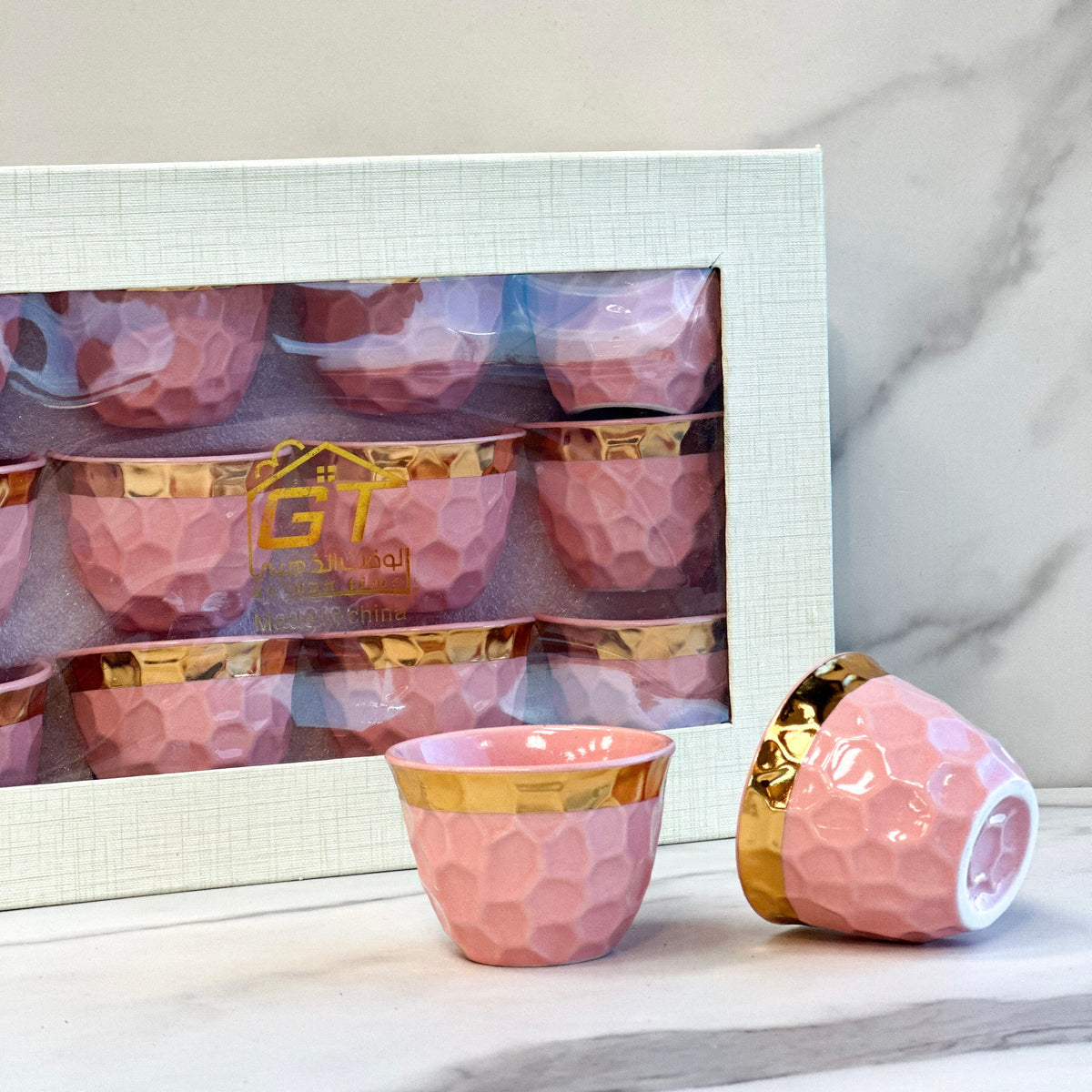 Pink & Gold "12 Sada Coffee Cups"