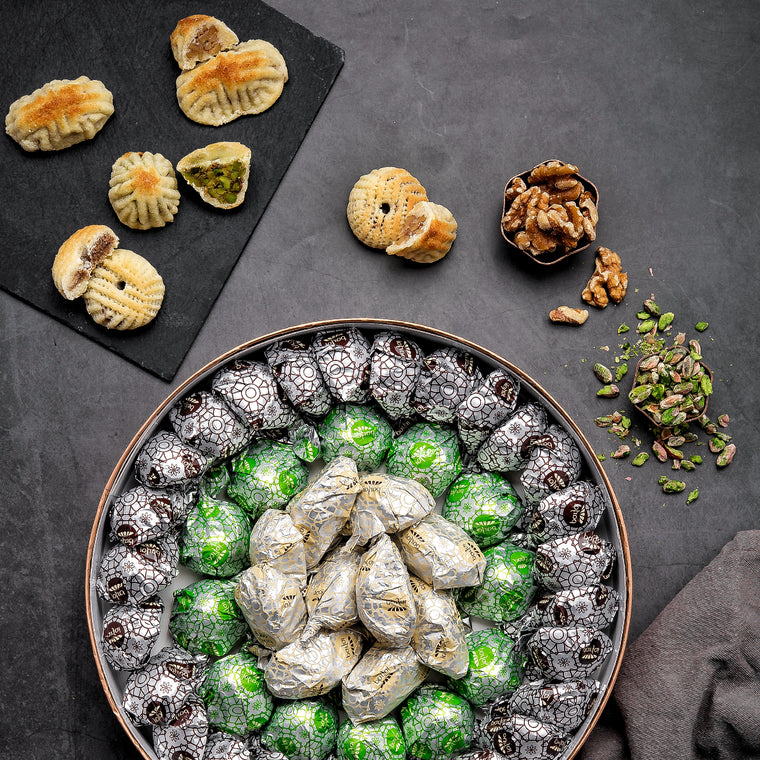 Parfai Mamool Mixed With Dates/Pistachio/Walnuts | بارفيه معمول